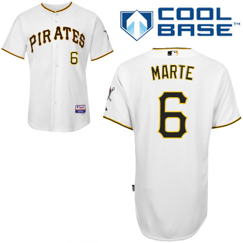 Starling Marte #6 MLB Jersey-Pittsburgh Pirates Men's Authentic Home White Cool Base Baseball Jersey